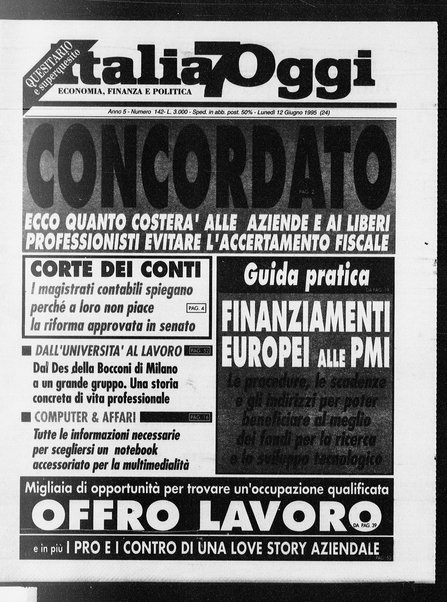 Italia oggi : quotidiano di economia finanza e politica